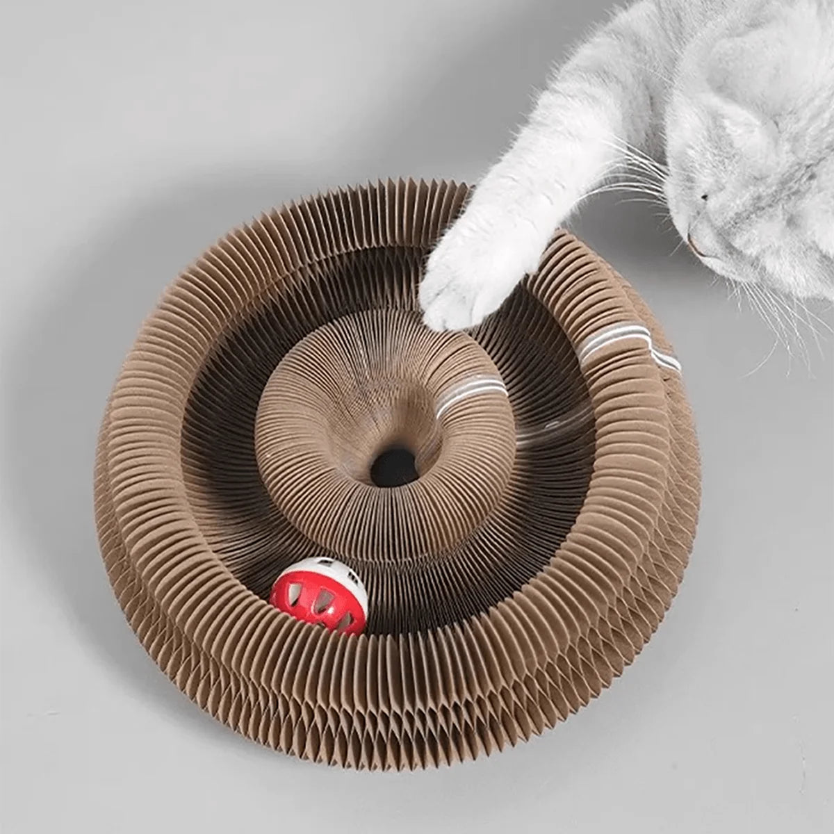 Rascador Plegable Interactivo para Gatos con Pelota