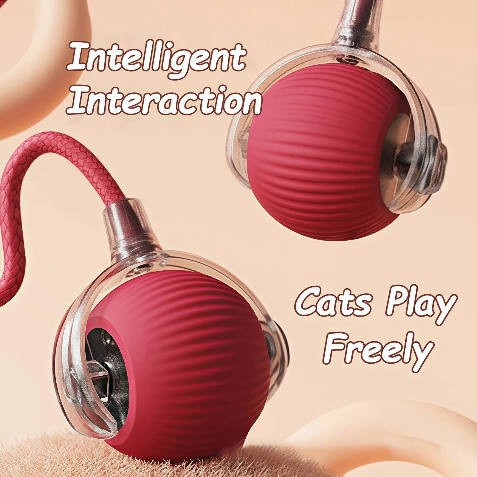 Juguete interactivo para gatos - Pelota inteligente que activa su instinto de caza