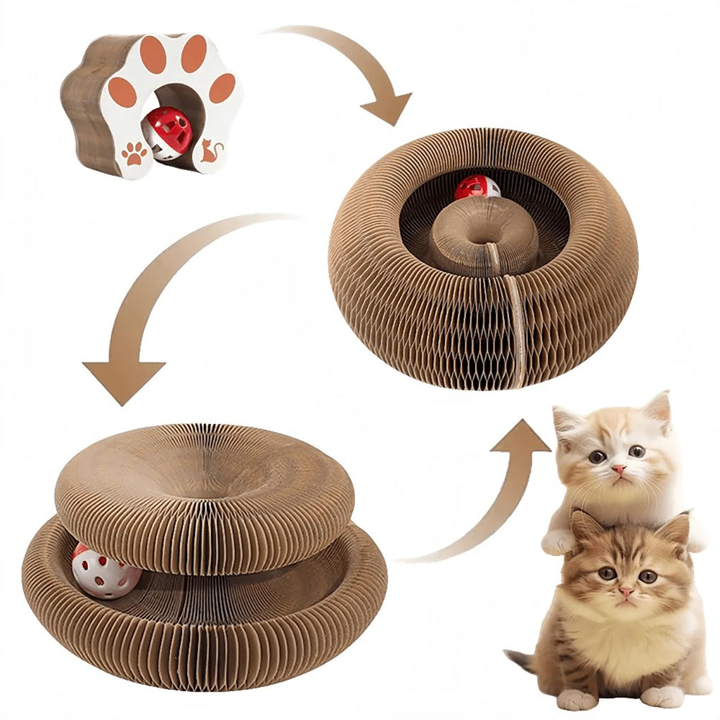 Rascador Plegable Interactivo para Gatos con Pelota