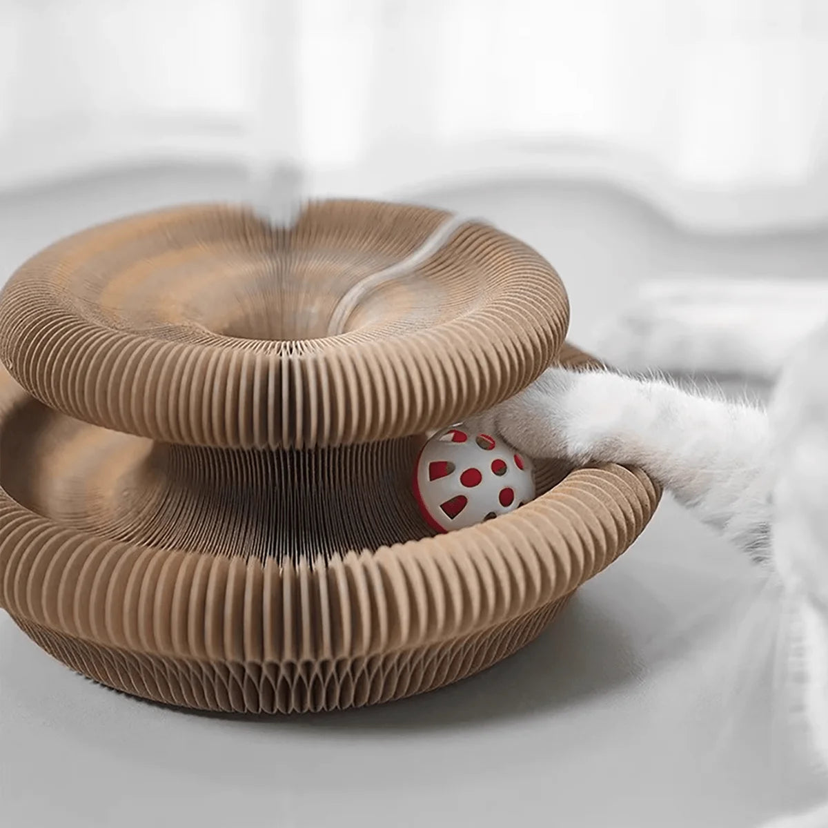 Rascador Plegable Interactivo para Gatos con Pelota