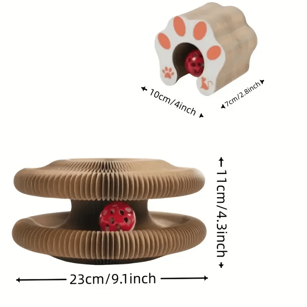 Rascador Plegable Interactivo para Gatos con Pelota