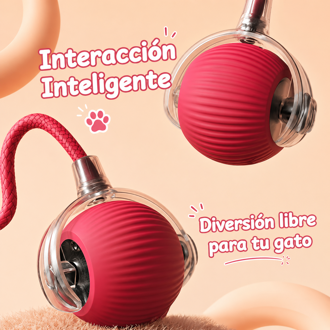 Juguete interactivo para gatos - Pelota inteligente que activa su instinto de caza