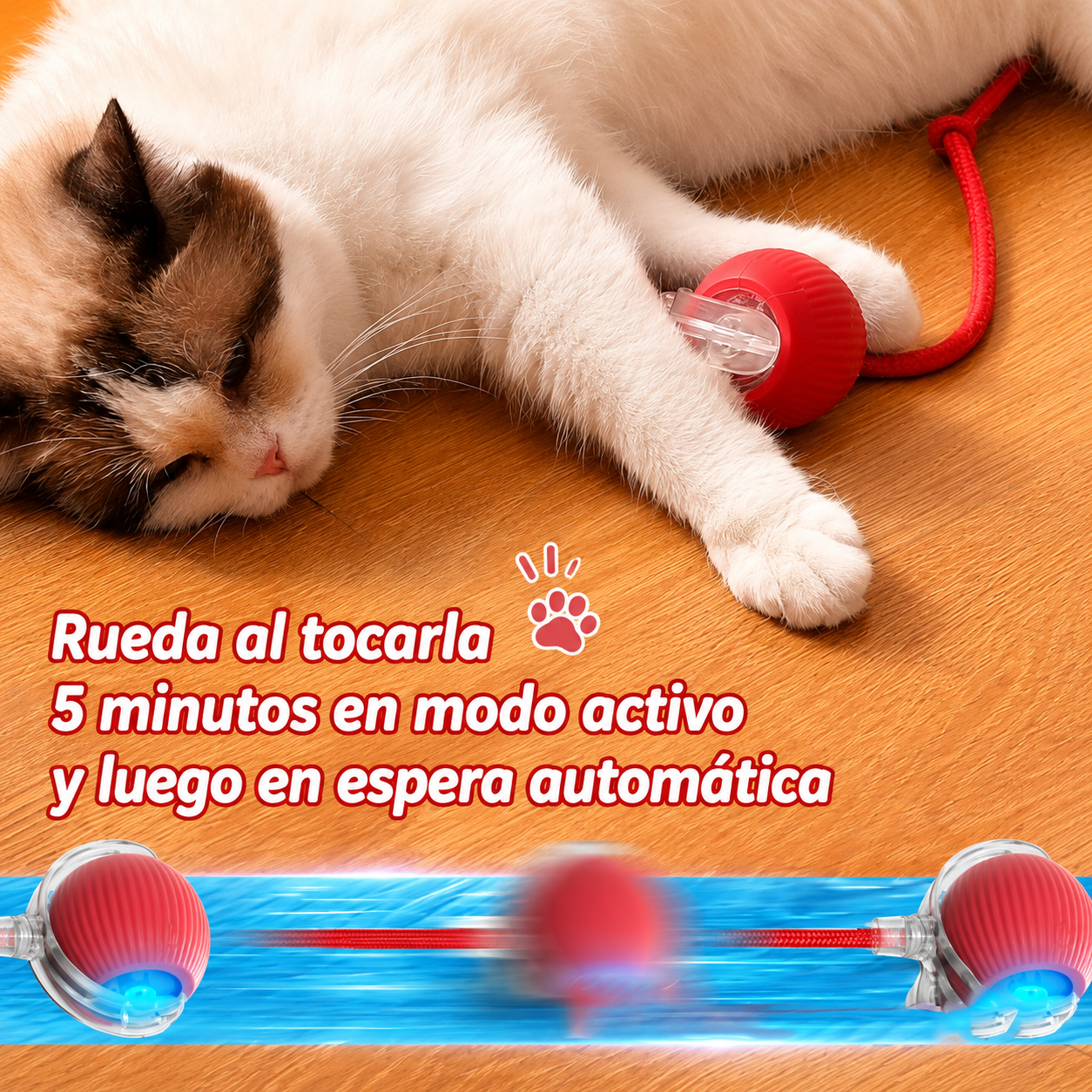 Juguete interactivo para gatos - Pelota inteligente que activa su instinto de caza