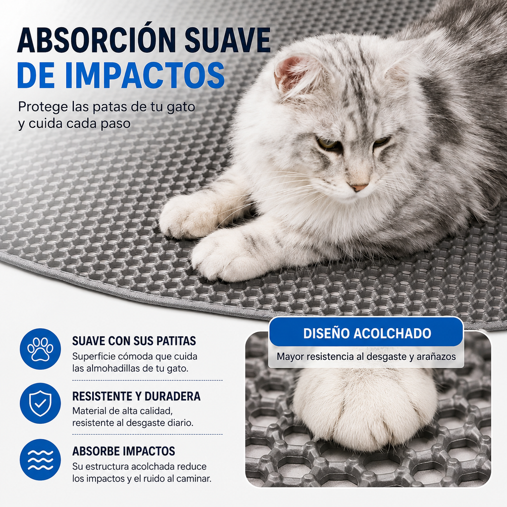 Esterilla Atrapa Arena para Gatos – Doble Capa Antisuciedad